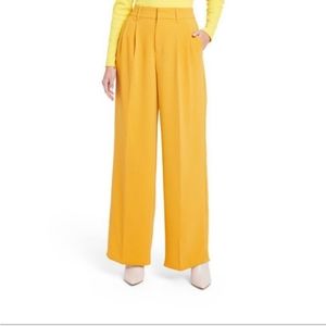 NWT Sergio Hudson x Target Yellow High-Waist Wide Leg Tailored Trousers